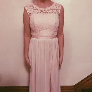David’s Bridal Petal Long Bridesmaids Dress